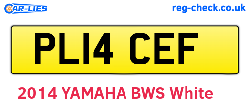 PL14CEF are the vehicle registration plates.