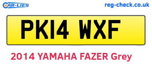 PK14WXF are the vehicle registration plates.
