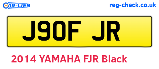 J90FJR are the vehicle registration plates.