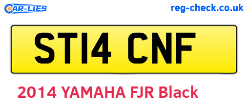 ST14CNF are the vehicle registration plates.