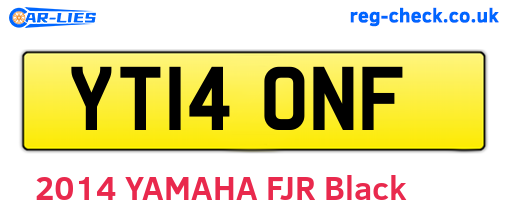 YT14ONF are the vehicle registration plates.