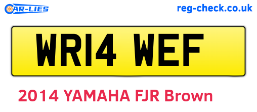 WR14WEF are the vehicle registration plates.