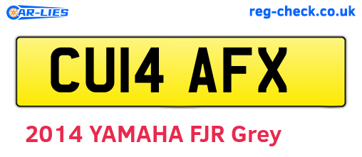 CU14AFX are the vehicle registration plates.