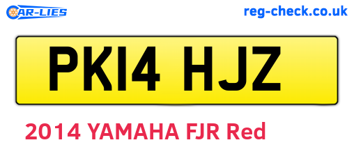 PK14HJZ are the vehicle registration plates.