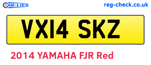 VX14SKZ are the vehicle registration plates.