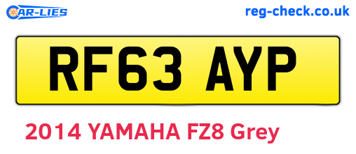 RF63AYP are the vehicle registration plates.