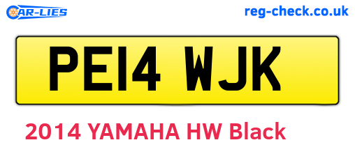 PE14WJK are the vehicle registration plates.
