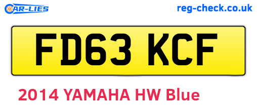 FD63KCF are the vehicle registration plates.