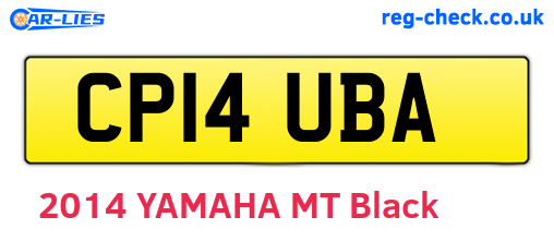 CP14UBA are the vehicle registration plates.
