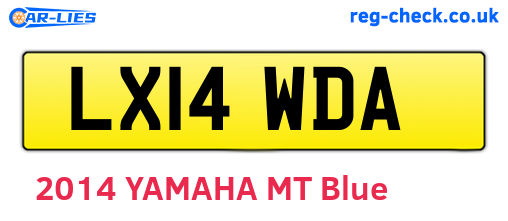 LX14WDA are the vehicle registration plates.