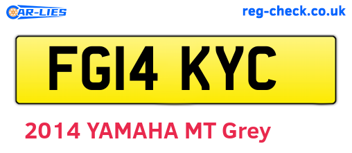 FG14KYC are the vehicle registration plates.