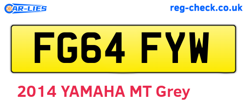 FG64FYW are the vehicle registration plates.