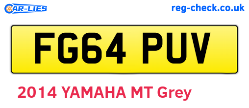 FG64PUV are the vehicle registration plates.