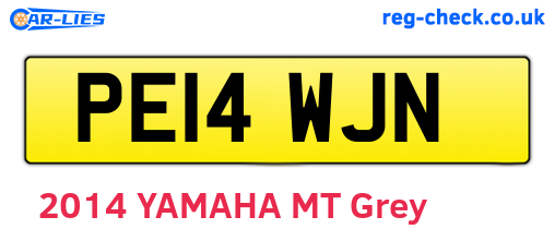 PE14WJN are the vehicle registration plates.