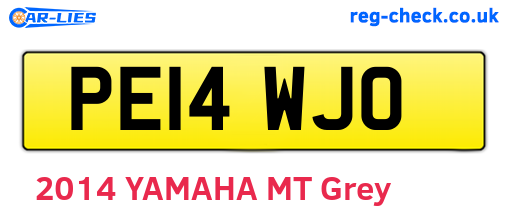 PE14WJO are the vehicle registration plates.