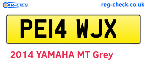 PE14WJX are the vehicle registration plates.