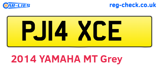 PJ14XCE are the vehicle registration plates.