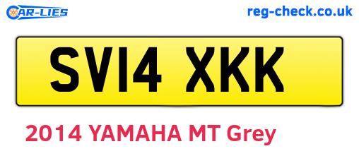 SV14XKK are the vehicle registration plates.