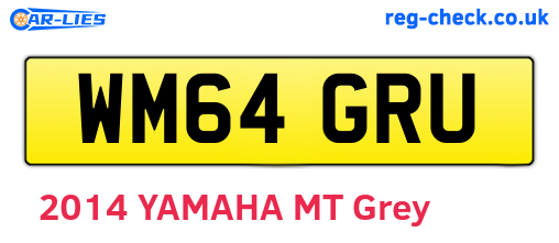 WM64GRU are the vehicle registration plates.