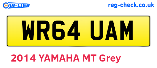 WR64UAM are the vehicle registration plates.