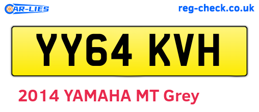 YY64KVH are the vehicle registration plates.