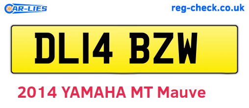 DL14BZW are the vehicle registration plates.