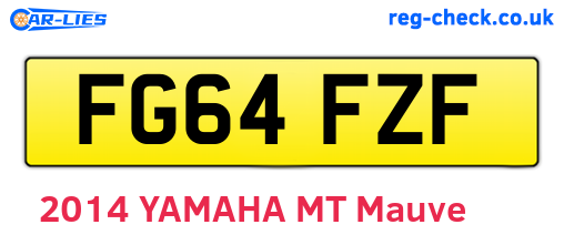 FG64FZF are the vehicle registration plates.