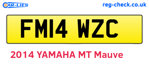 FM14WZC are the vehicle registration plates.