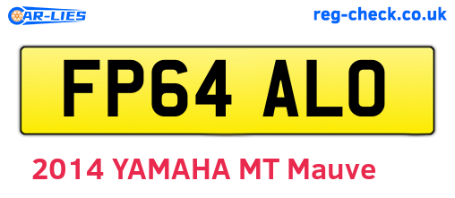FP64ALO are the vehicle registration plates.