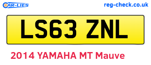 LS63ZNL are the vehicle registration plates.