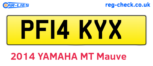 PF14KYX are the vehicle registration plates.
