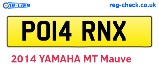 PO14RNX are the vehicle registration plates.