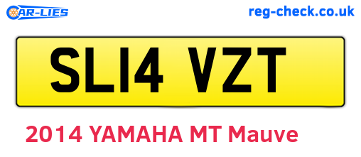 SL14VZT are the vehicle registration plates.