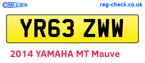 YR63ZWW are the vehicle registration plates.