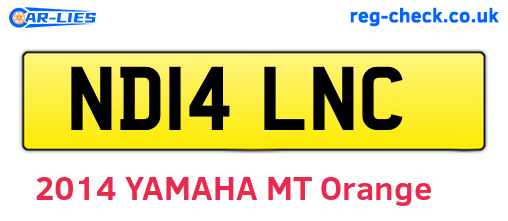 ND14LNC are the vehicle registration plates.