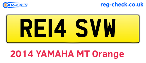 RE14SVW are the vehicle registration plates.