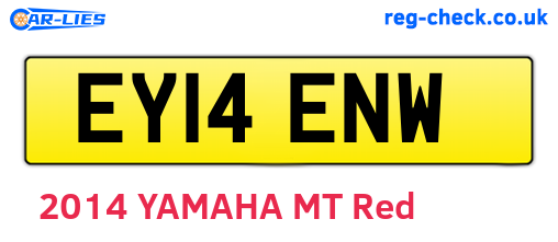 EY14ENW are the vehicle registration plates.