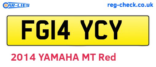 FG14YCY are the vehicle registration plates.