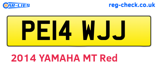 PE14WJJ are the vehicle registration plates.