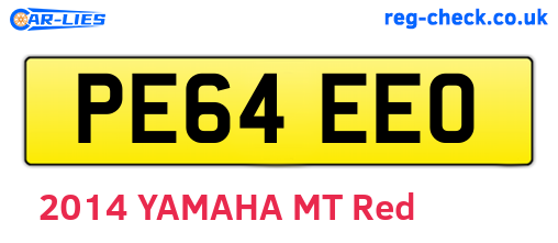 PE64EEO are the vehicle registration plates.