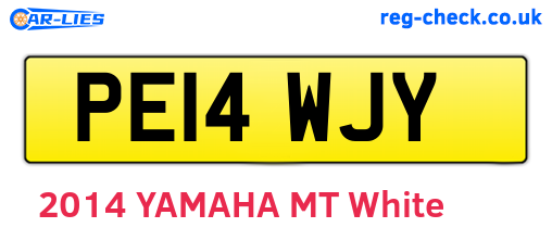 PE14WJY are the vehicle registration plates.