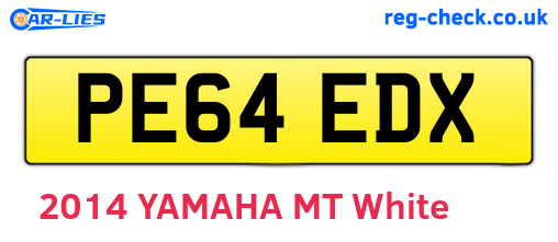 PE64EDX are the vehicle registration plates.