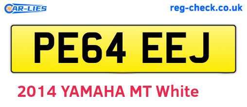 PE64EEJ are the vehicle registration plates.