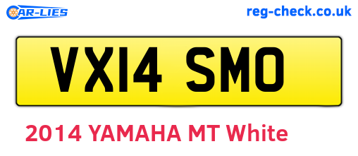 VX14SMO are the vehicle registration plates.