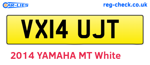 VX14UJT are the vehicle registration plates.