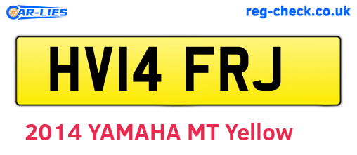 HV14FRJ are the vehicle registration plates.
