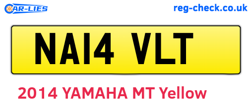 NA14VLT are the vehicle registration plates.