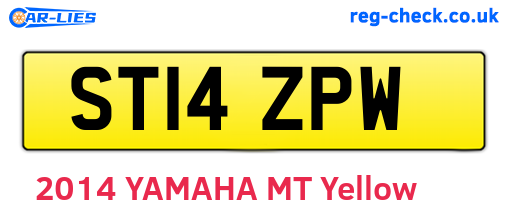 ST14ZPW are the vehicle registration plates.