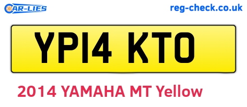 YP14KTO are the vehicle registration plates.