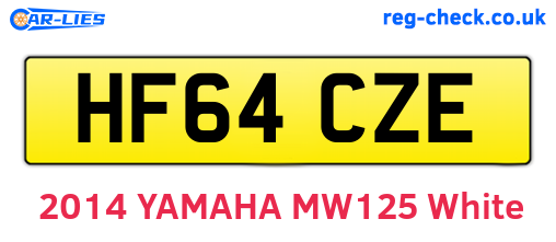HF64CZE are the vehicle registration plates.